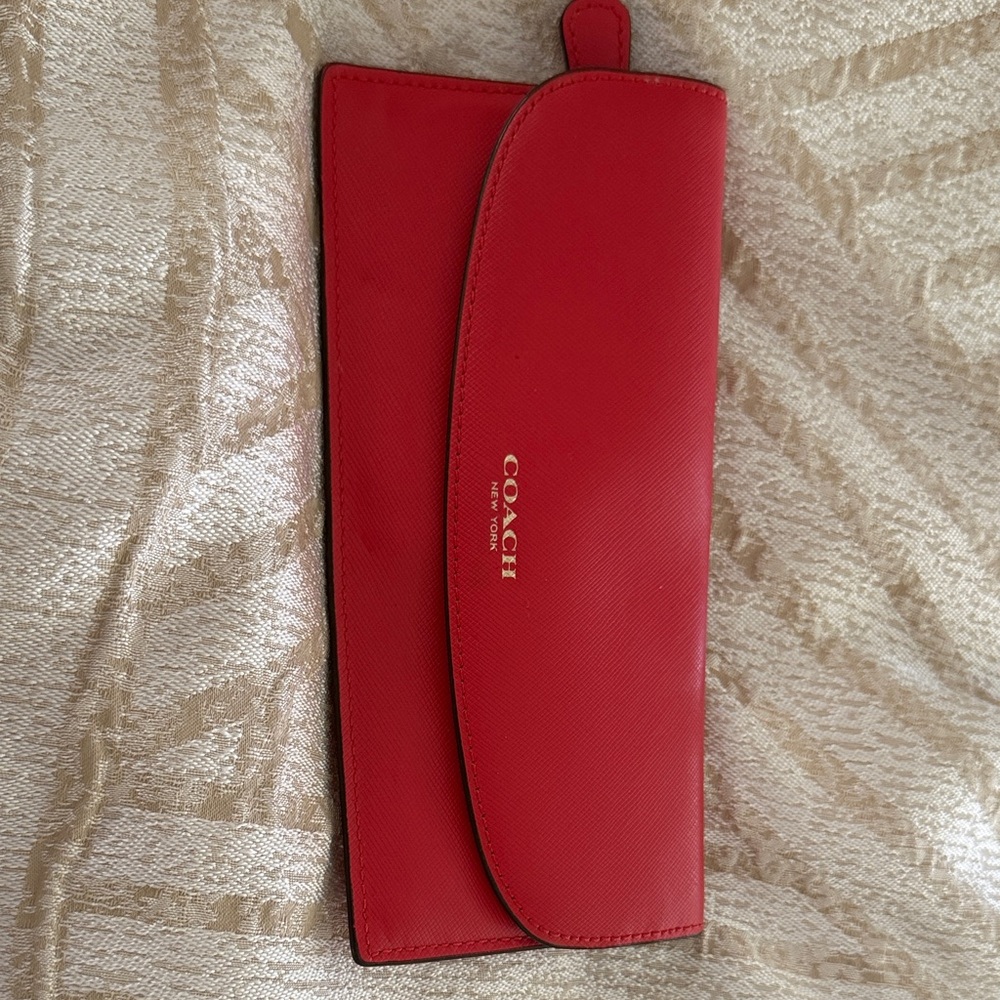 Coach Scarlet Leather Clutch Wallet